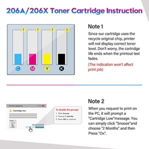 206A Toner Cartridges 4 Pack with Chip Compatible Toner Cartridge Replacement for HP 206A 206X W2110A W2110X for HP Color Pro MFP M283fdw M283cdw M255dw M283 M255 Printer 206A Toner Cartridges HP Set