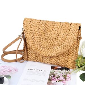 Freie Liebe Straw Purses for Women Summer Woven Crossbody Bag Beach Clutch Purse