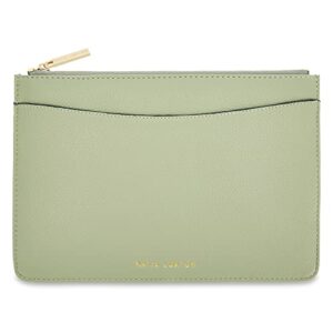 katie loxton cara womens medium vegan leather slip pocket clutch handbag pouch sage green
