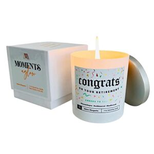 momentsaglow premium soy candle gift – retirement going away women men employee retiree coworker corporate office. includes coordinating lid + gift box: melon margarita