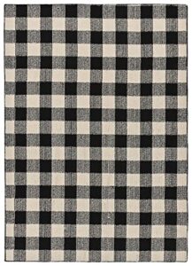 garland rug country living buffalo plaid 7 ft. x 10 ft. indoor/outdoor area rug black/ivory