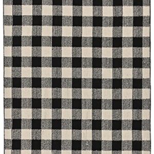 Garland Rug Country Living Buffalo Plaid 7 Ft. x 10 Ft. Indoor/Outdoor Area Rug Black/Ivory