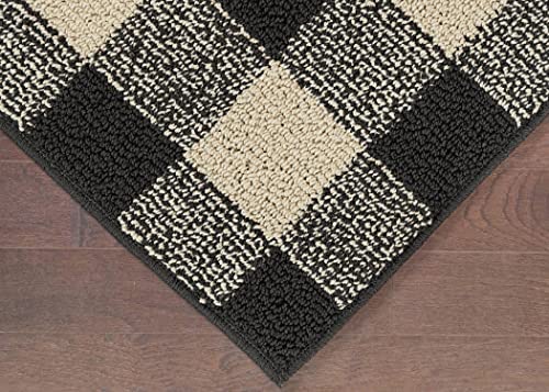 Garland Rug Country Living Buffalo Plaid 7 Ft. x 10 Ft. Indoor/Outdoor Area Rug Black/Ivory