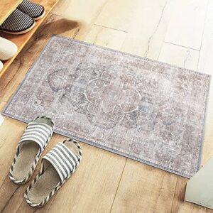 Adiva Rugs Machine Washable and Wipe Clean Area Rug, Living Room Rugs, Bedroom Rug, Water and Dirt Proof Runner Rug, Home Decor (Brown, 2' x 3')