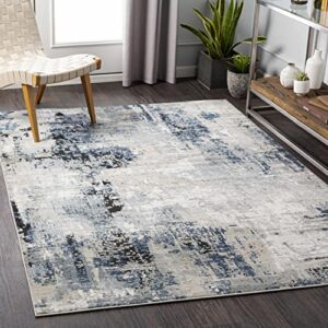 mark&day area rugs, 8×10 vuren modern denim area rug, blue/grey carpet for living room, bedroom or kitchen (7’10” x 10′)