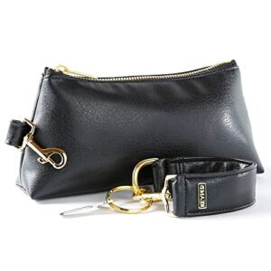 keyper 2-piece luxe wristlet set (it bag and a key ring bracelet) | cruelty free pu vegan leather | durable, secure with large capacity | classic clutch luxury purse for women