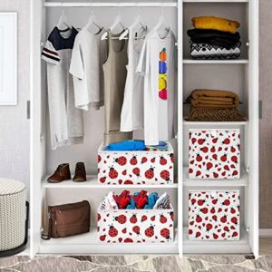 Qilmy Ladybug Cube Storage Bin Large Foldable Storage Basket Organizer Bins for Home Office