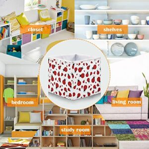 Qilmy Ladybug Cube Storage Bin Large Foldable Storage Basket Organizer Bins for Home Office