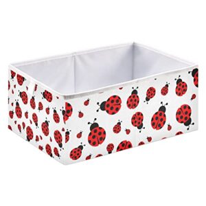 Qilmy Ladybug Cube Storage Bin Large Foldable Storage Basket Organizer Bins for Home Office