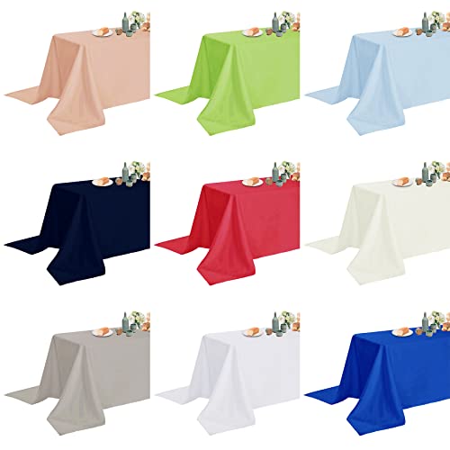 Fokitut 2 Pack Waterproof Rectangle Tablecloth, 60x120 Inch ,Stain Resistant and Wrinkle Polyester Table Cloth, Fabric Table Cover for Kitchen Dining, Wedding, Party, Holiday Dinner-White