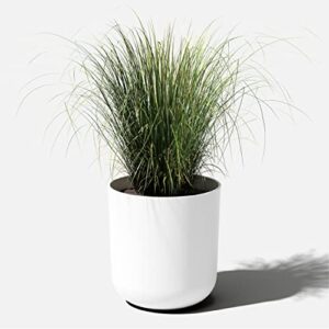 Veradek Round Lima Planter Pots for Indoor/Outdoor Garden Use | Made from Plastic - Concrete Mix with Drainage Holes | Perfect for Small to Large Succulent Plants, Flowers, Modern Interior Plants