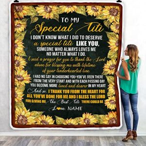 CenturyTee Personalized to My Special Titi Blanket from Niece Nephew Thank You The Best Titi Birthday Mothers Day Thanksgiving Christmas Customized Fleece Blanket (30 x 40 Inches - Baby Size)