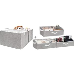storageworks 5-pack storage bins for shelves with metal frame, decorative storage boxes