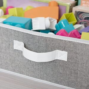 StorageWorks 5-Pack Storage Bins for Shelves with Metal Frame, Decorative Storage Boxes