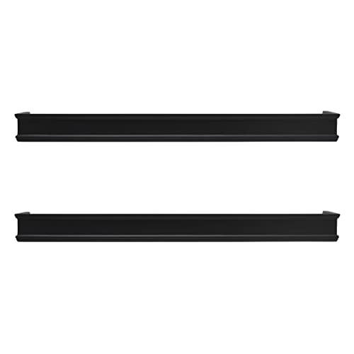 MELANNCO Modern Traditional Floating Wall Shelves for Bedroom, Living Room, Nursery, Office, Set of 2, 20 Inch, Black Finish