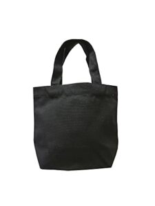 chezi plain thick canvas mini tote bag diy 9x8x4 (black)