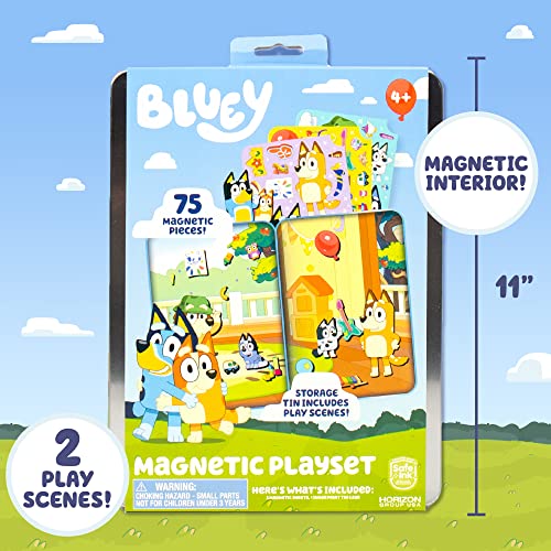 Bluey Magnetic Playset, Magnet Activity Toys, Great Birthday Parties, at-Home Activities, or Screen-Free Fun, Perfect Travel or Road Trip, Hours of Fun for Kids Ages 3, 4, 5, 6, Multicolor