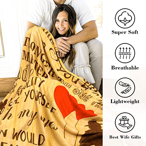 Gifts for Wife, to My Wife Blanket 50" x 60", Romantic Gifts for Wife, Gift for Wife from Husband, Soft Throw Blanket for Wife Birthday Wedding Valentine's Mother's Day Christmas