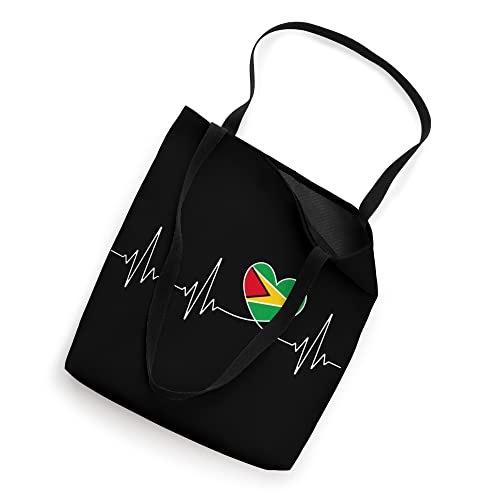 Guyana Love Heartbeat and Guyanese Flag Heart Guyana Tote Bag