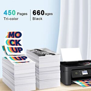 62XL Ink Cartridge Black and Color Combo Pack High Yield Replacement for HP Ink 62 XL for HP Envy 7640 7645 5660 5642 5540 for HP OfficeJet 8045 8040 5746 5745 5740 5740 250 200(1 Black, 1 Tri-Color)