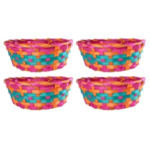 picnic baskets woven wicker basket: great for easter basket storage of plastic easter eggs candy gift wedding baskets 4pcs