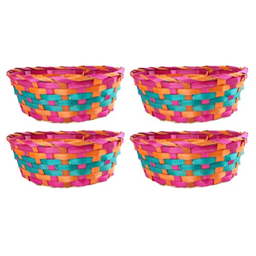 Picnic Baskets Woven Wicker Basket: Great for Easter Basket Storage of Plastic Easter Eggs Candy Gift Wedding Baskets 4pcs