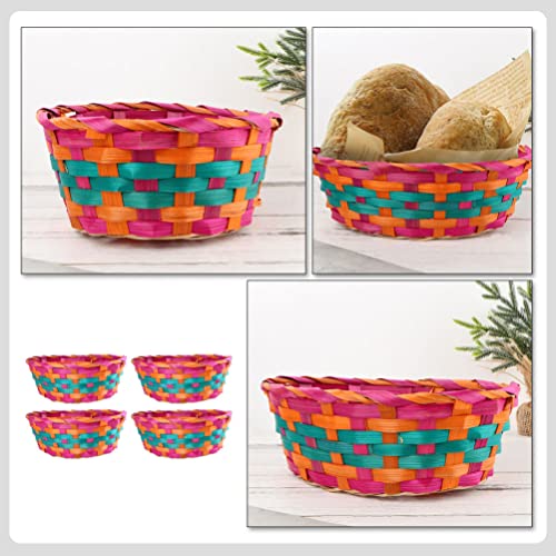 Picnic Baskets Woven Wicker Basket: Great for Easter Basket Storage of Plastic Easter Eggs Candy Gift Wedding Baskets 4pcs