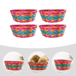 Picnic Baskets Woven Wicker Basket: Great for Easter Basket Storage of Plastic Easter Eggs Candy Gift Wedding Baskets 4pcs