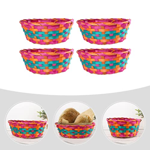 Picnic Baskets Woven Wicker Basket: Great for Easter Basket Storage of Plastic Easter Eggs Candy Gift Wedding Baskets 4pcs