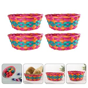 Picnic Baskets Woven Wicker Basket: Great for Easter Basket Storage of Plastic Easter Eggs Candy Gift Wedding Baskets 4pcs