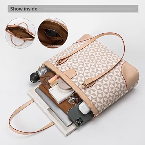 Lacel Urwebin Bags for Women Fashion Designer White Large Capacity Tote Top Handle Satchel Leather Shoulder Bag Handbag