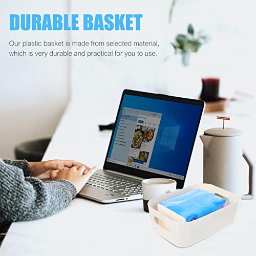 VOSAREA Jewelry Organizer Tray 6pcs Desktop Storage Baskets Plastic Storage Baskets Bins Container Organizer with Handle for Home Office Book Makeup Toy Storage Organizer