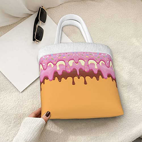 Ladies Women Fluffy Shoulder Bag Tote bags Creamy Ice Cream New Gift Purse Plush Handbag for Autumn and Winter