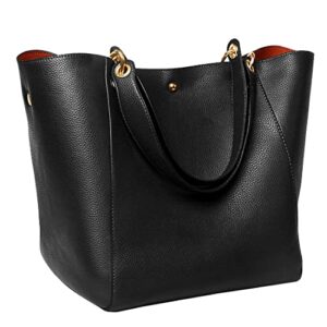 alidia tote handbags for women large capacity bags waterproof faux leather crossbody travel purse work satchel shoulder bags,black