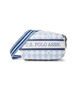 u.s. polo assn. diamond stripe crossbody light blue one size