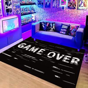 luckylei large game area rugs 3d gamer carpet decor game printed living room mat bedroom controller player boys gifts home non-slip crystal floor polyester mat 63x94inch