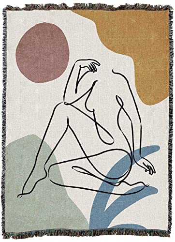 Pure Country Weavers Colorful Nude 2 Blanket by JJ Design House - Abstact Art - Gift Tapestry Throw Woven from Cotton - Made in The USA (72x54)