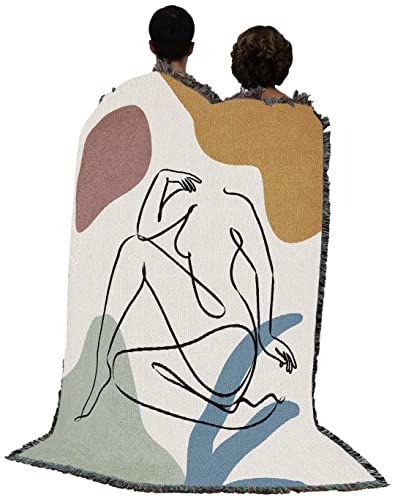 Pure Country Weavers Colorful Nude 2 Blanket by JJ Design House - Abstact Art - Gift Tapestry Throw Woven from Cotton - Made in The USA (72x54)