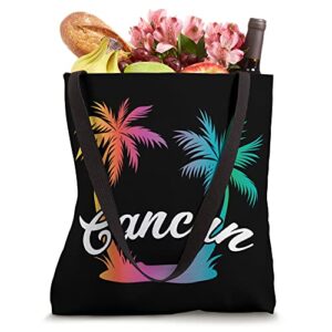 Cancun Bright Sunny Beach Summer Vacation With Palm Trees Tote Bag