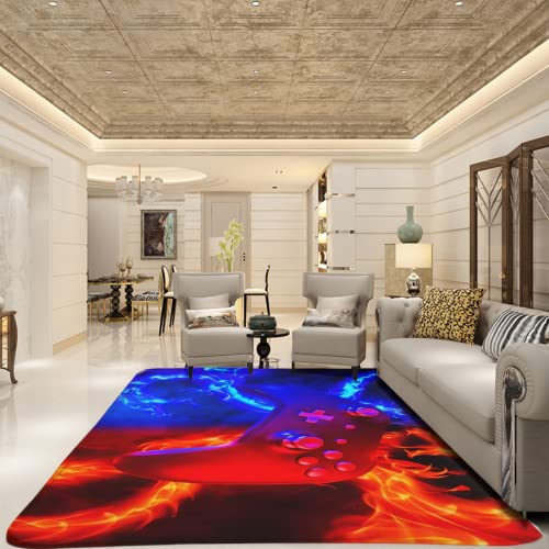 Game Rug Teen Boys Carpet, Gaming Rugs for Boy’s Bedroom with Game Controller Decoration Non Slip Floor Mat for Bedroom Living Room Playroom Sofa Indoor Outdoor Area 60x39inch