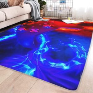 Game Rug Teen Boys Carpet, Gaming Rugs for Boy’s Bedroom with Game Controller Decoration Non Slip Floor Mat for Bedroom Living Room Playroom Sofa Indoor Outdoor Area 60x39inch