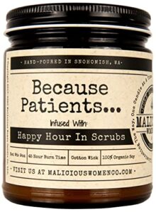 mmalicious women candle co – because patients…, lemon drop martini infused with happy hour in scrubs, all-natural soy candle, 9 oz.