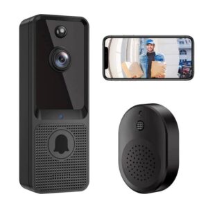 eken wireless doorbell camera with chime smart video doorbell camera with motion detector | cloud storage | hd live image | 2-way audio | night vision | 2.4g wifi | 100% wire-free for ios & android