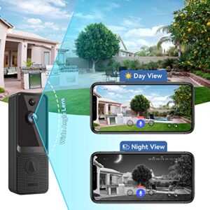 EKEN Wireless Doorbell Camera with Chime Smart Video Doorbell Camera with Motion Detector | Cloud Storage | HD Live Image | 2-Way Audio | Night Vision | 2.4G WiFi | 100% Wire-Free for iOS & Android