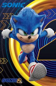 trends international sonic the hedgehog 2 – sonic wall poster, 22.375″ x 34″, unframed version