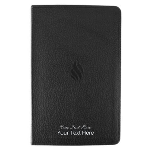 Personalized Custom Text Your Name ESV Premium Gift Holy Bible TruTone Midnight Flame Black English Standard Version Custom Made Gift for Baptism Christenings Birthdays Celebrations