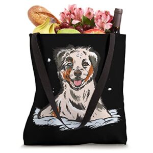 Australian Shepherd illustration Dog Puppy Tote Bag