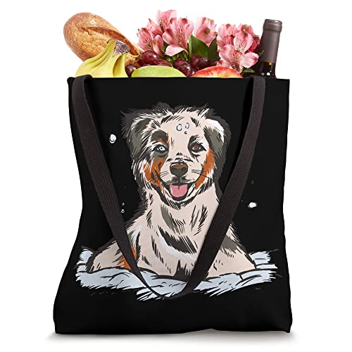 Australian Shepherd illustration Dog Puppy Tote Bag