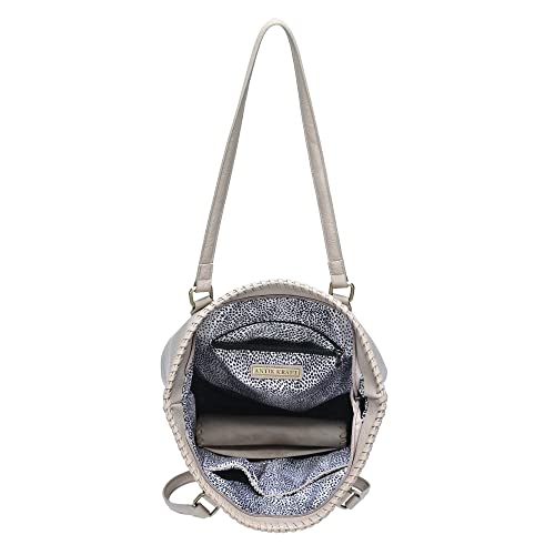 Antik Kraft - The Caroline 2-IN-1 Tote Purse, Shoulder Bag, Removable Wristlet Clutch Purse - Light Taupe