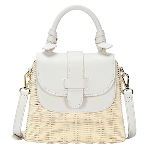 Madison West - The Stella Top Handle Satchel Style Crossbody Bag for Women - Bone